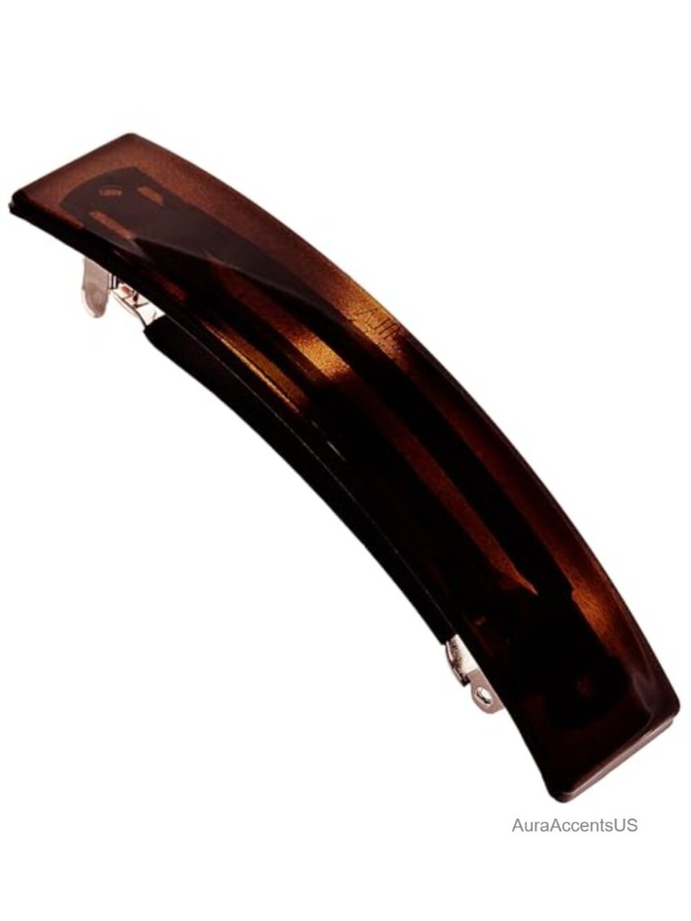 French Hair Barrette Clip for Women Girls, Tortoise Shell Rubberized Metal